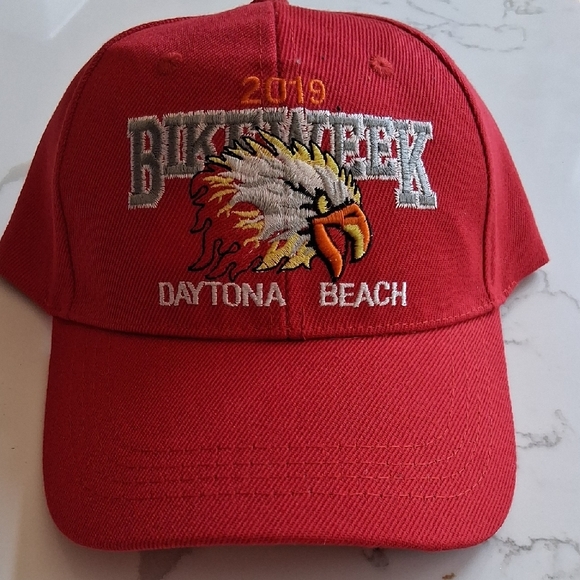 Red Daytona Beach Bike Week 2019 Cap - Picture 1 of 2